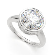 Xenia Round Cut Halo Pave Solitaire Engagement Ring Setting - Nivetta